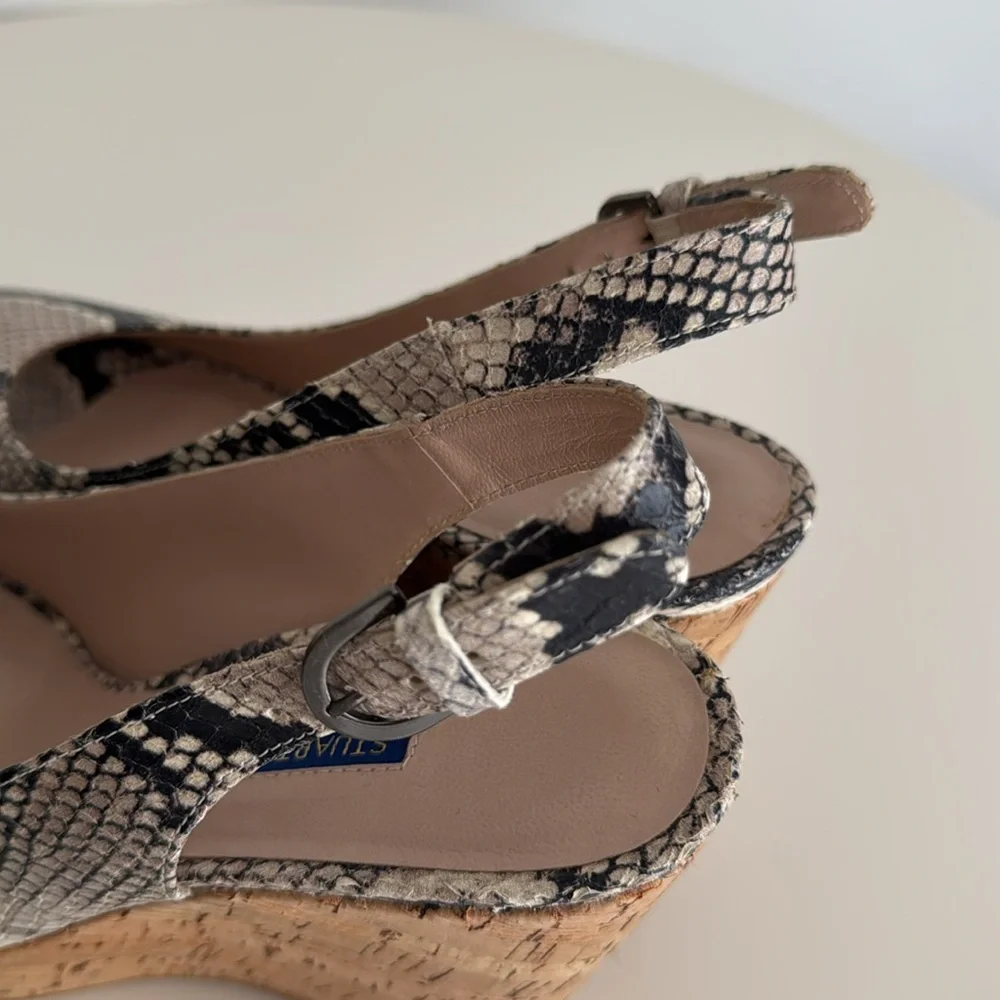Stuart Weitzman Snake Print Slingback Wedges - Picture 13 of 13